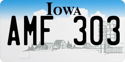 IA license plate AMF303