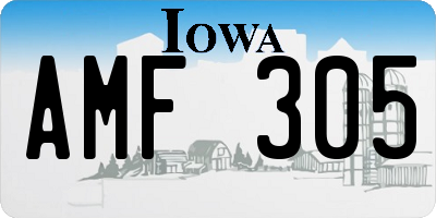 IA license plate AMF305