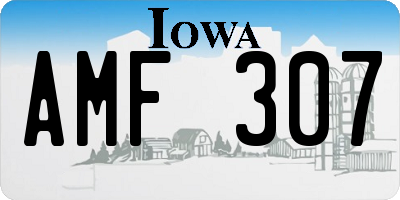 IA license plate AMF307