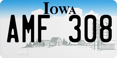 IA license plate AMF308
