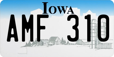 IA license plate AMF310