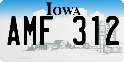 IA license plate AMF312