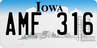IA license plate AMF316