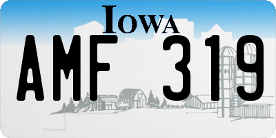 IA license plate AMF319