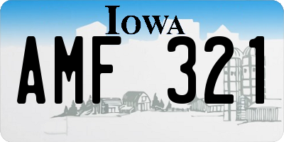 IA license plate AMF321