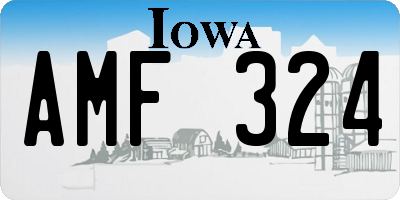 IA license plate AMF324