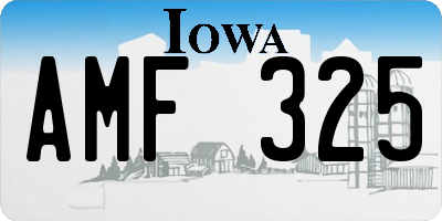 IA license plate AMF325