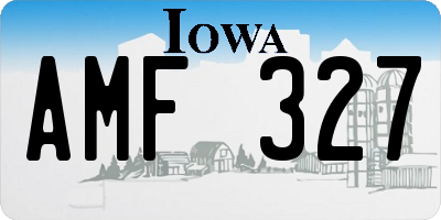 IA license plate AMF327