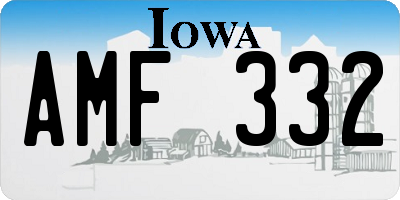 IA license plate AMF332