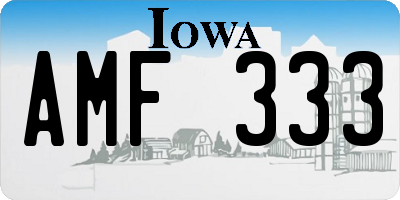 IA license plate AMF333