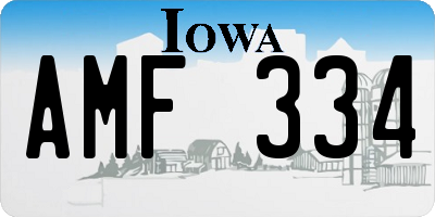 IA license plate AMF334