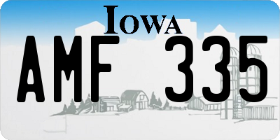 IA license plate AMF335