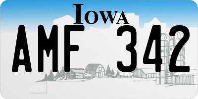 IA license plate AMF342