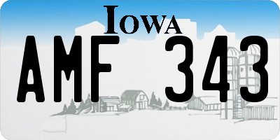 IA license plate AMF343