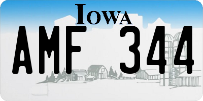 IA license plate AMF344