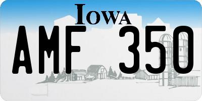 IA license plate AMF350