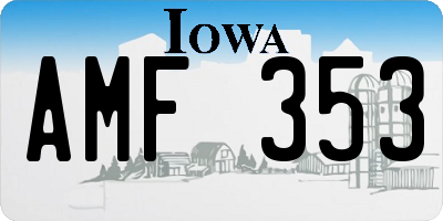 IA license plate AMF353