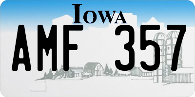 IA license plate AMF357