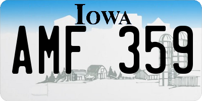 IA license plate AMF359