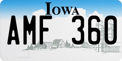 IA license plate AMF360