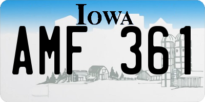 IA license plate AMF361