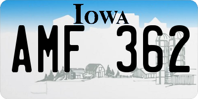 IA license plate AMF362