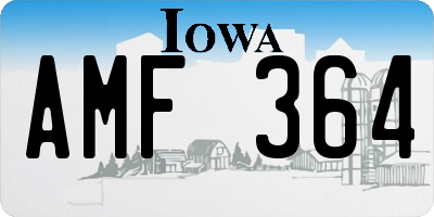 IA license plate AMF364