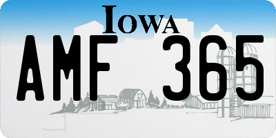 IA license plate AMF365