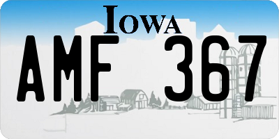 IA license plate AMF367