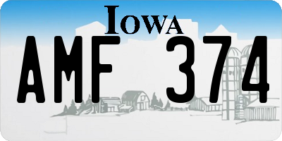 IA license plate AMF374