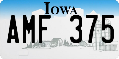 IA license plate AMF375