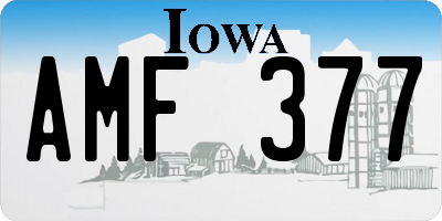 IA license plate AMF377