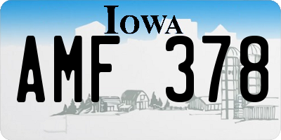 IA license plate AMF378