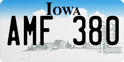 IA license plate AMF380