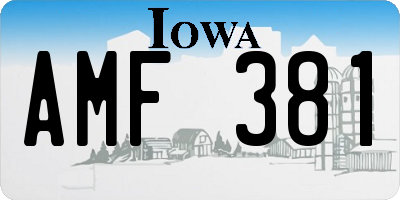 IA license plate AMF381