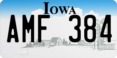 IA license plate AMF384