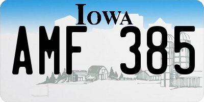 IA license plate AMF385