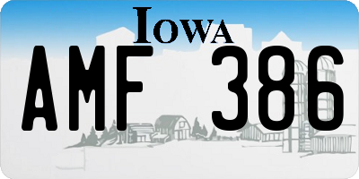 IA license plate AMF386