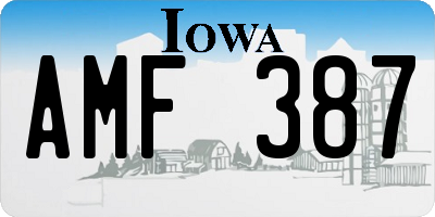 IA license plate AMF387