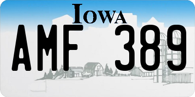 IA license plate AMF389