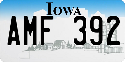 IA license plate AMF392