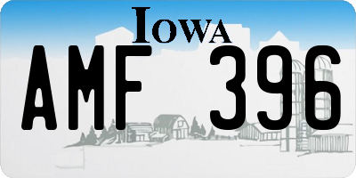 IA license plate AMF396