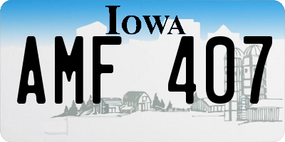 IA license plate AMF407