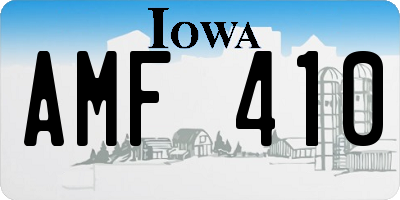 IA license plate AMF410