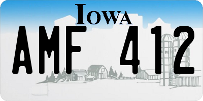 IA license plate AMF412