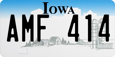 IA license plate AMF414