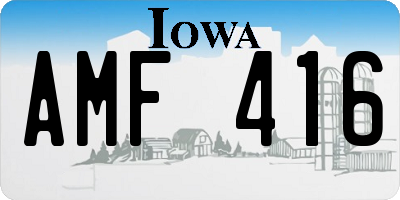 IA license plate AMF416