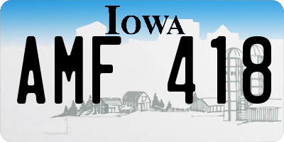 IA license plate AMF418