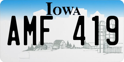 IA license plate AMF419