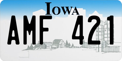 IA license plate AMF421